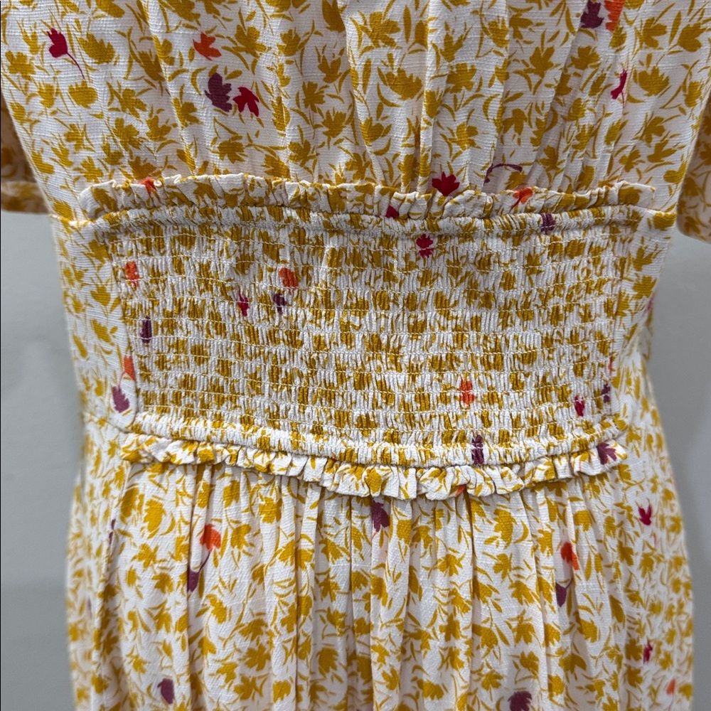 Free People Boho Floral Maxi Dress with Plunging Neckline – Size Large - Picture 11 of 13
